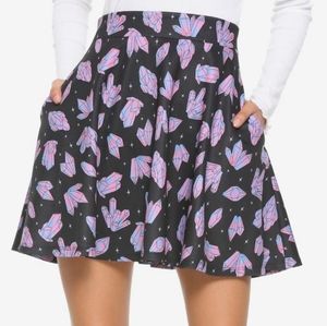 HOT TOPIC Pastel Crystals Print Skater Skirt